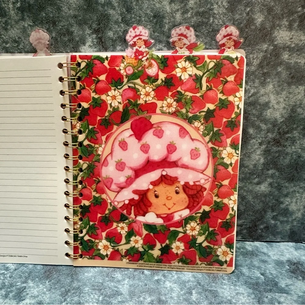 Strawberry and Cat Spiral Notebook